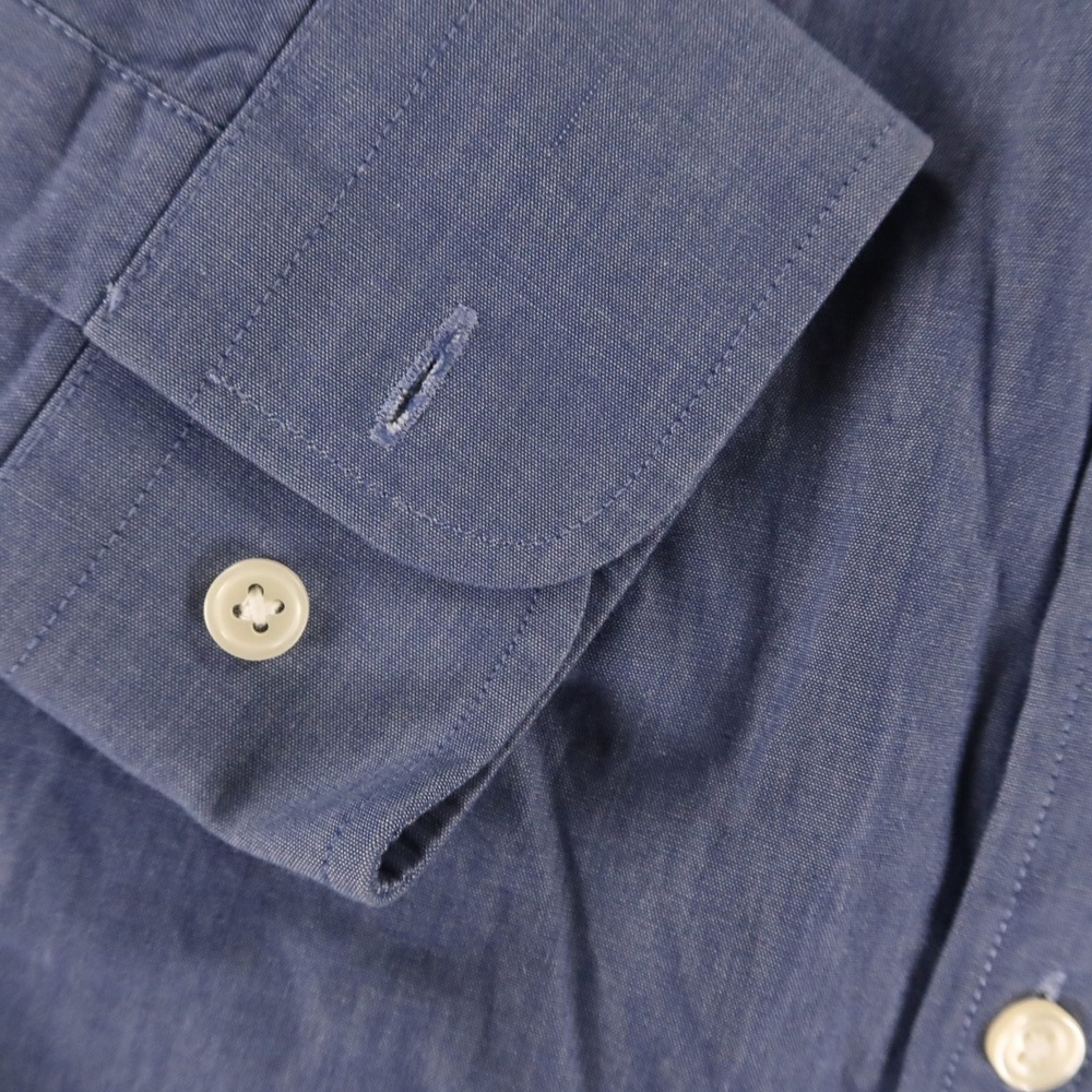 Jos A Bank Shirt Mens M Blue 100% Cotton Button Up Oxford OCBD - Picture 5 of 8